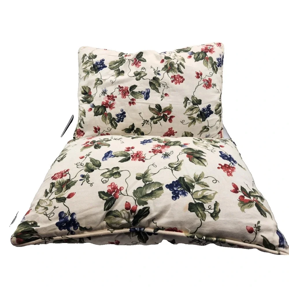 Waverly Orchard Trail Pair Decorative Throw Pillows Foliate Fruit  17x12